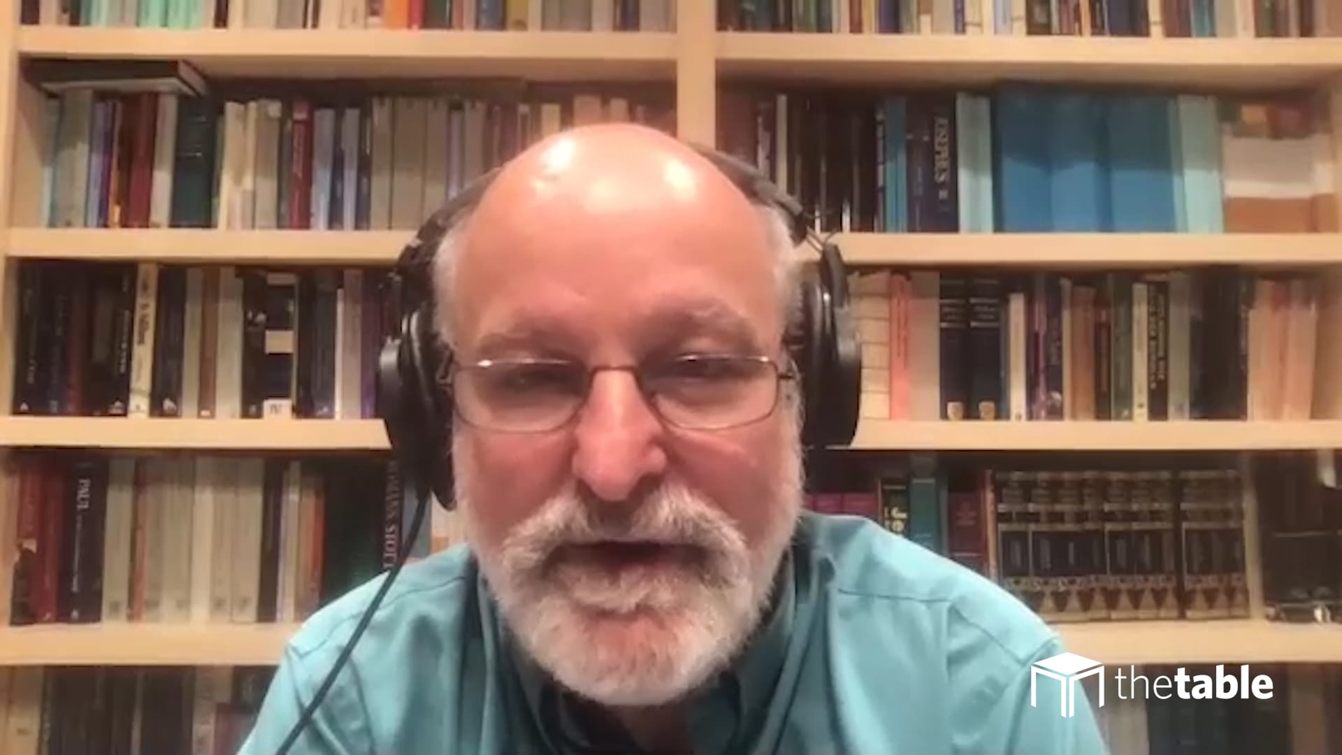 Dr. Bock recording The Table podcast