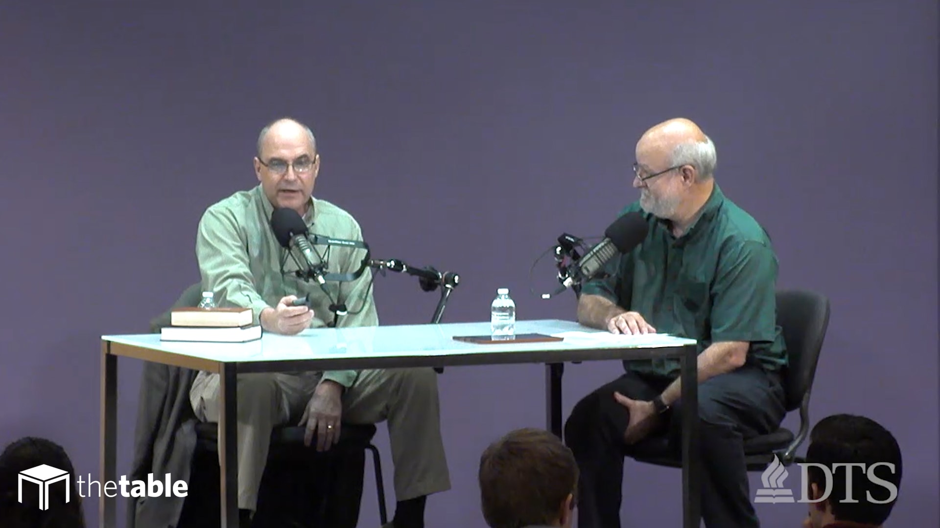 Dr. Bock and guest recording The Table podcast