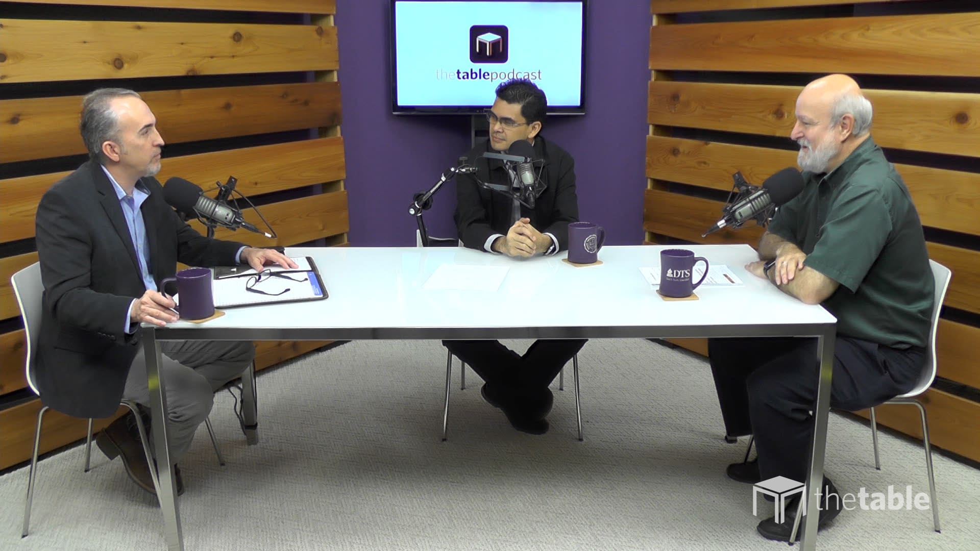 Dr. Bock with Dr. Mark Yarbrough recording The Table podcast