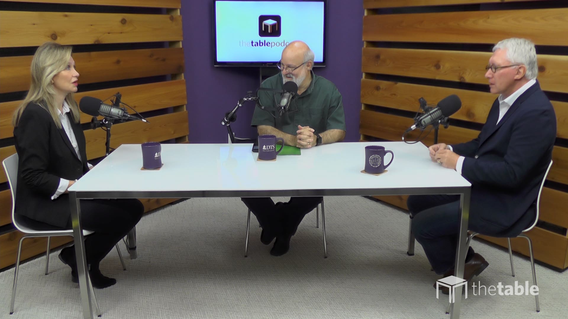 Dr. Bock and guests recording The Table podcast