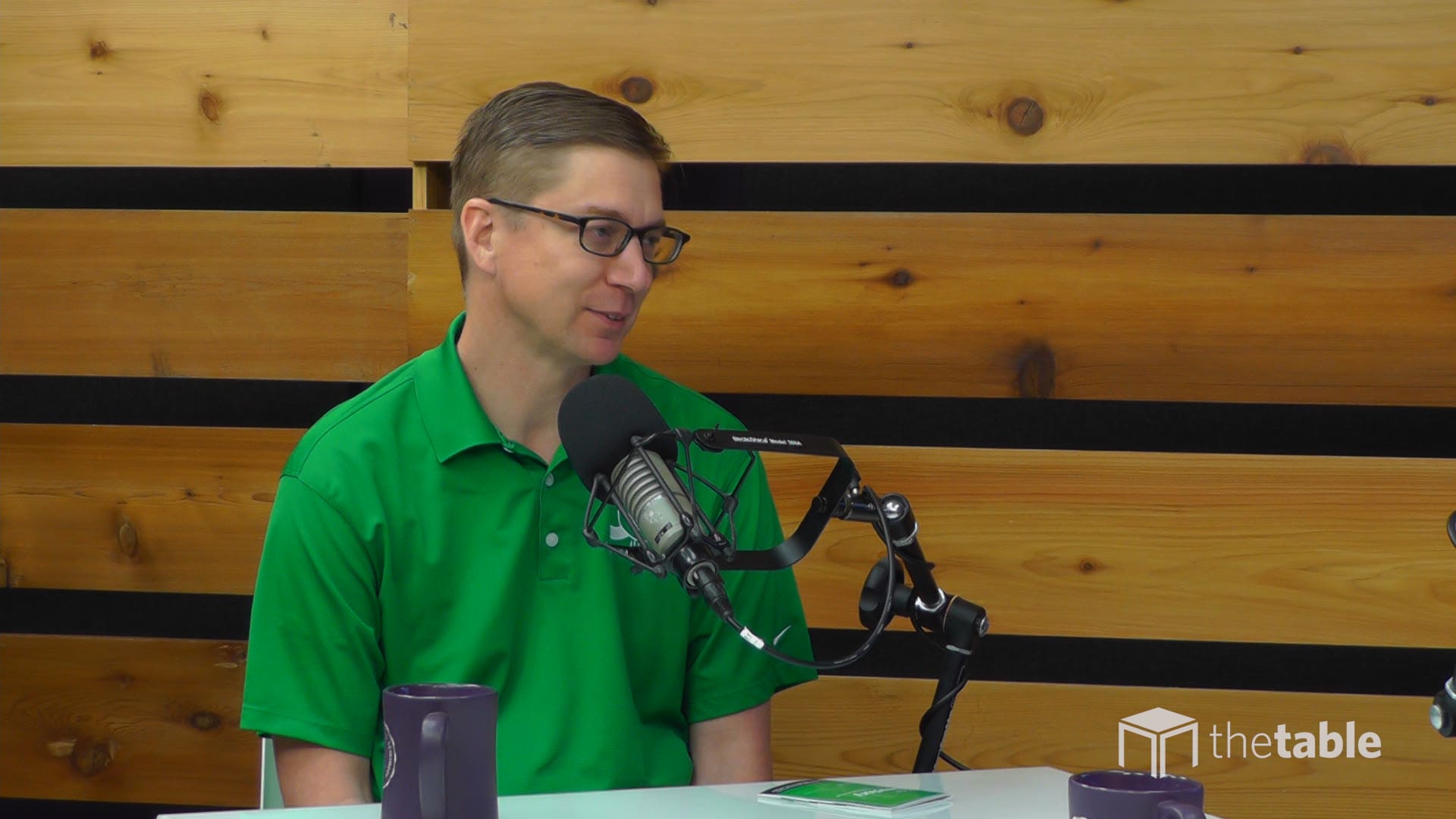Guest speaker recording The Table Podcast