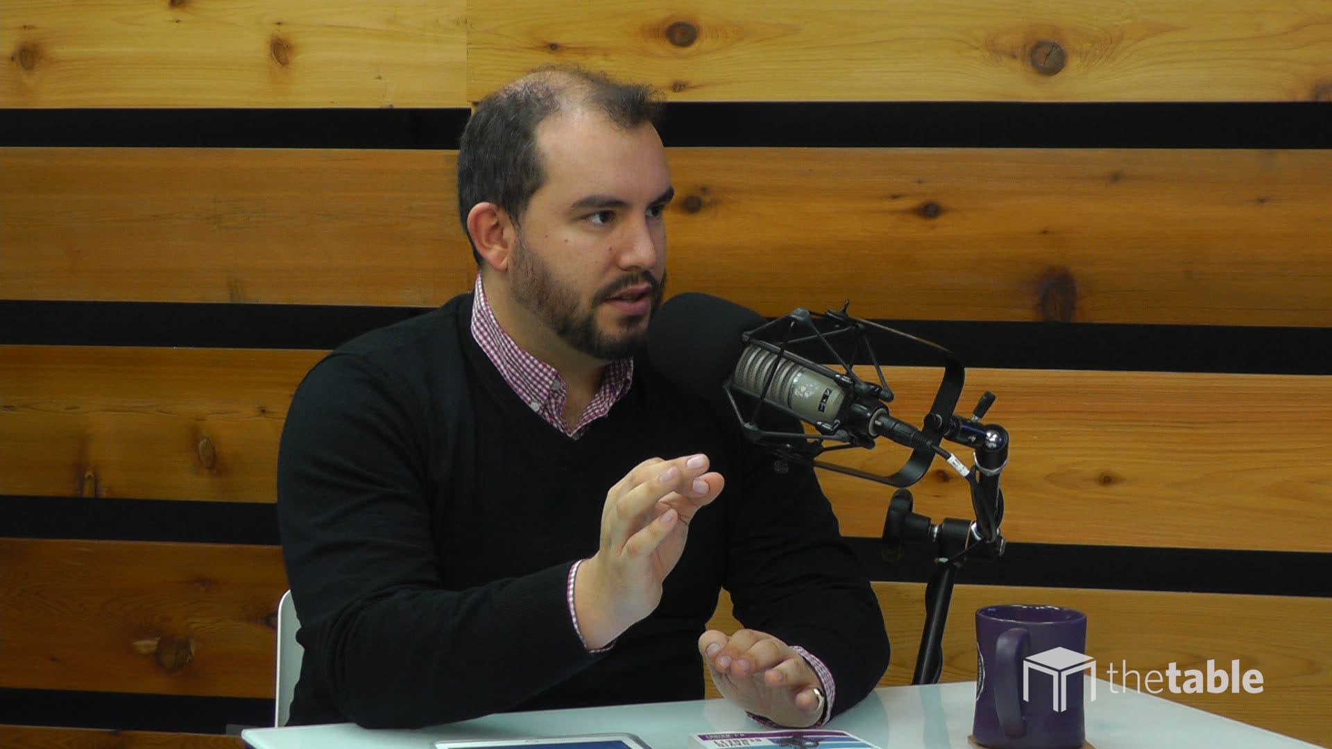 Guest speaker recording The Table podcast