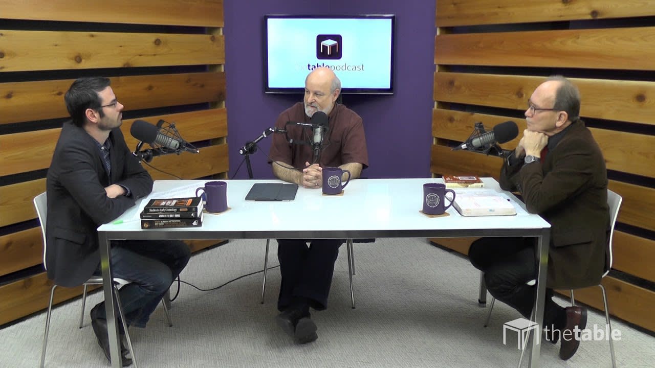 Dr. Bock, Dr. Horrell, and guest recording The Table podcast
