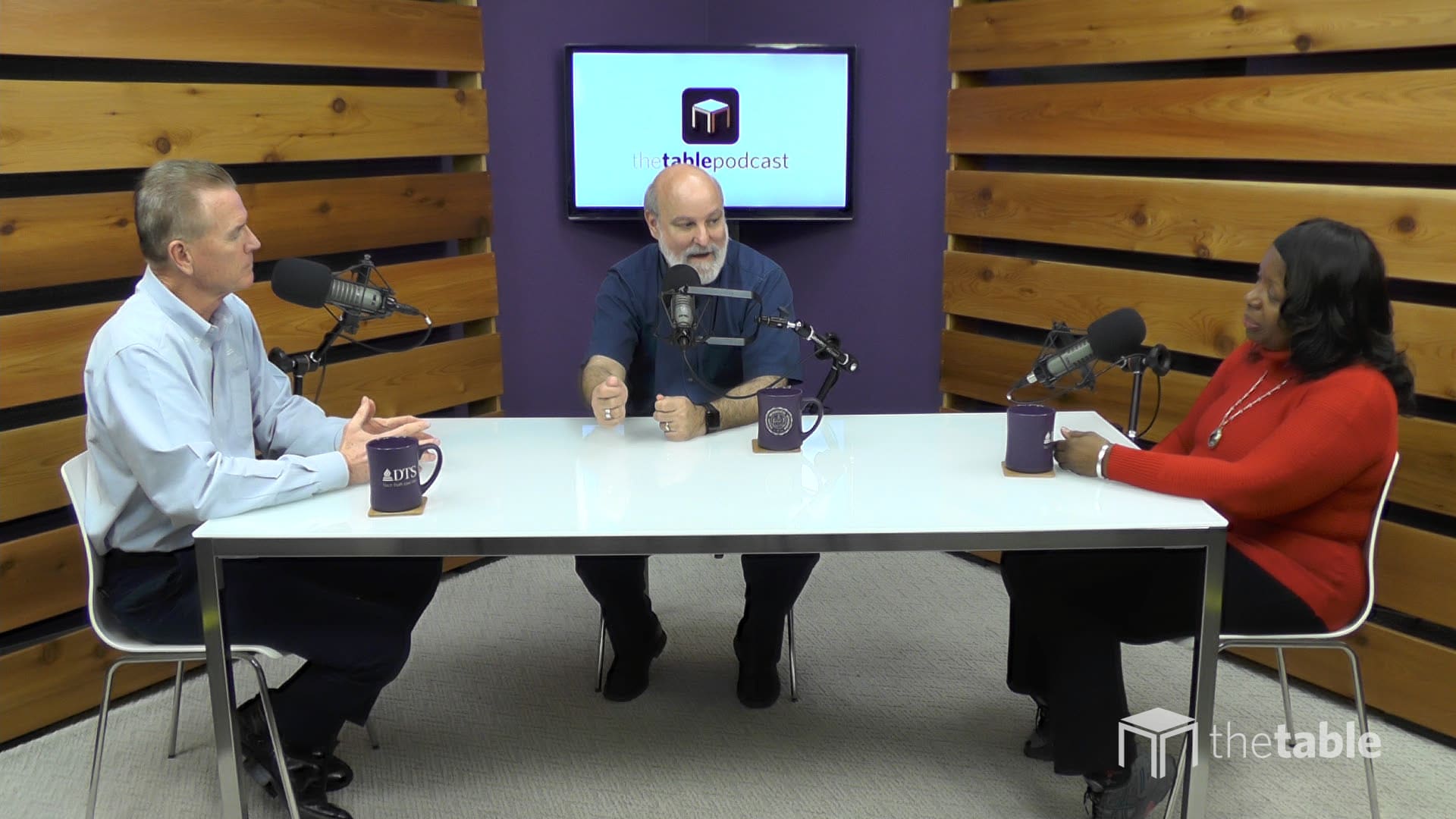 Dr. Bock and guests recording The Table podcast