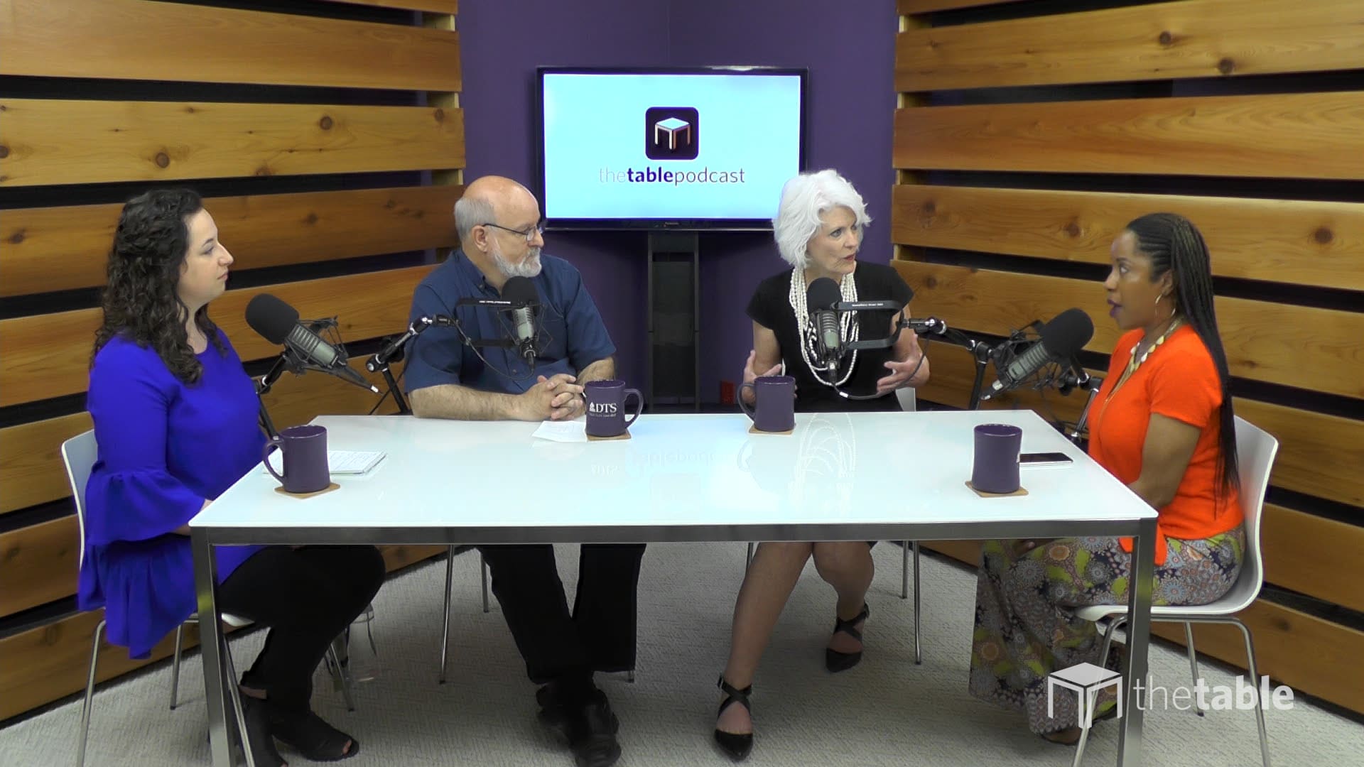 Dr. Bock and guests recording The Table podcast