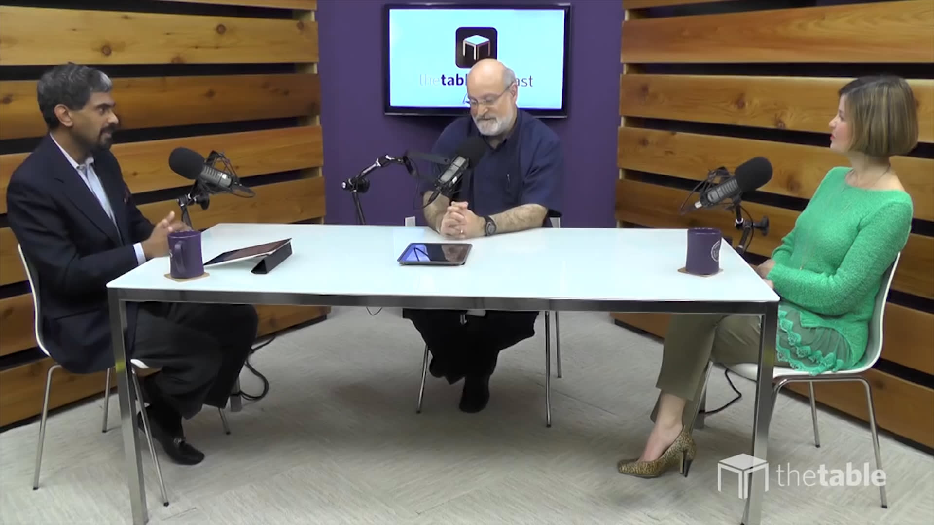 Dr. Bock and guests recording The Table podcast