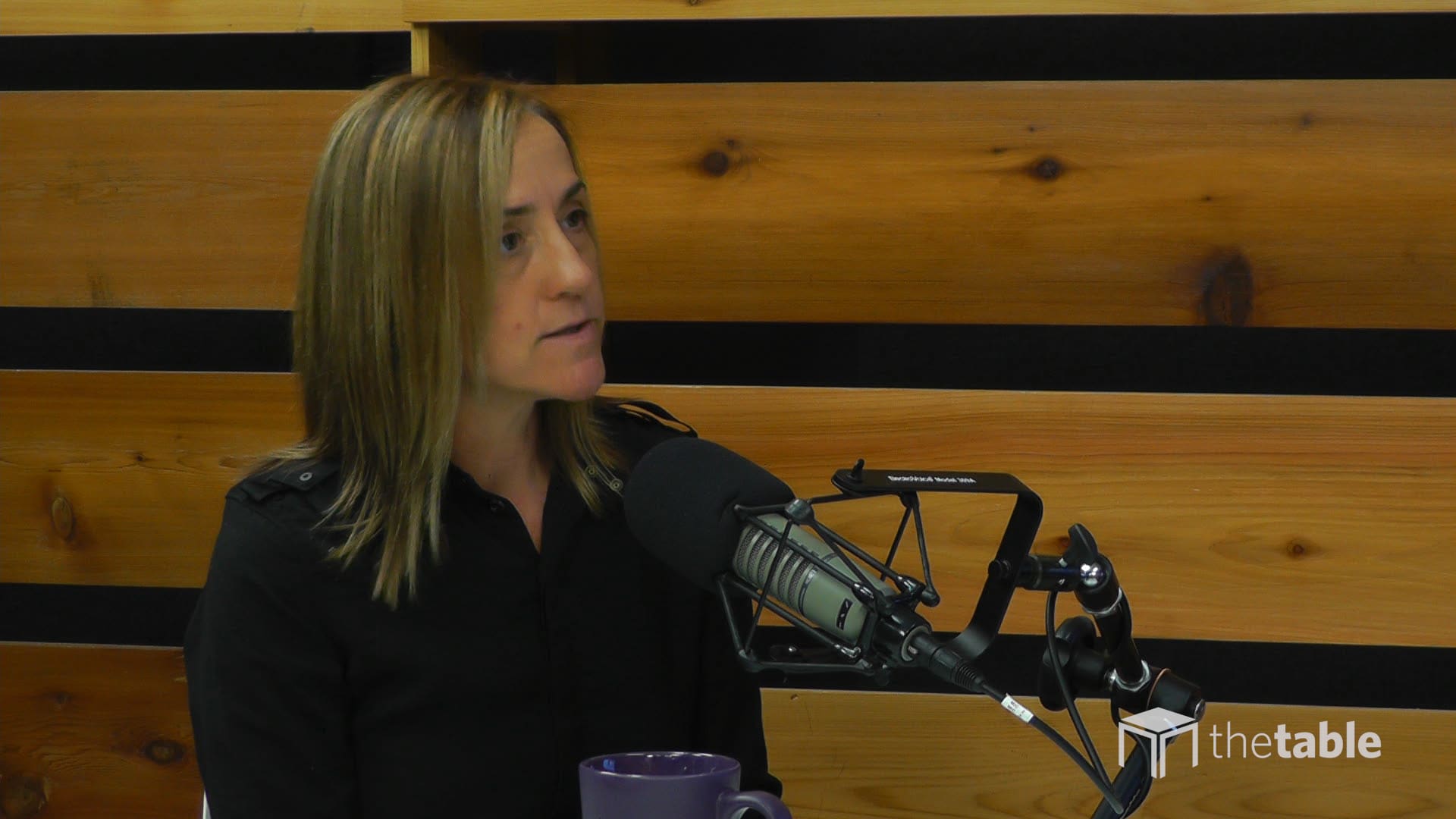 Christine Caine recording The Table podcast