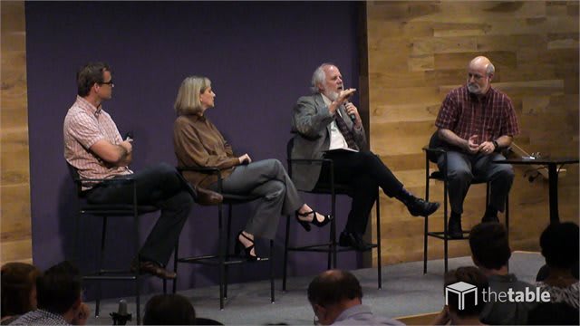 Dr. Bock and guests recording The Table podcast