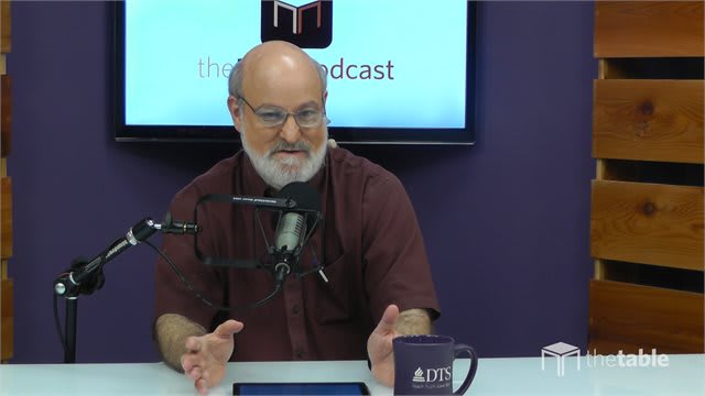 Dr. Bock recording The Table podcast