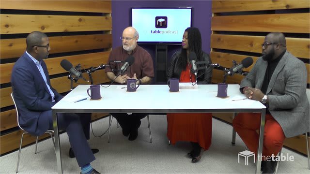 Dr. Bock, Dr. Bryan Carter and guests recording The Table podcast