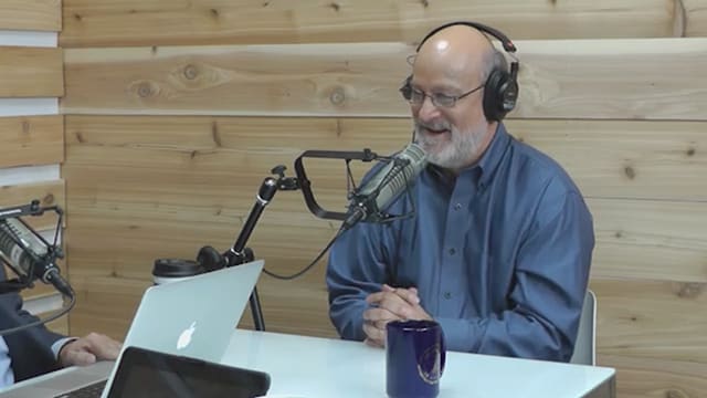 Dr. Bock recording The Table podcast