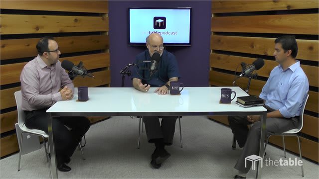 Dr. Bock and guests recording The Table podcast