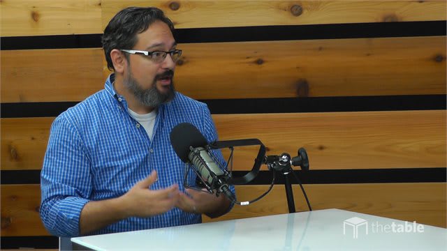 Guest speaker recording The Table podcast