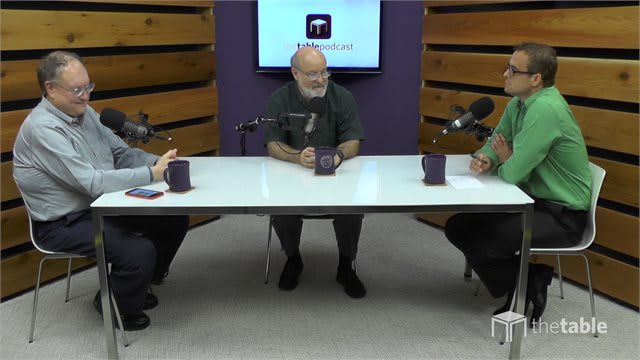 Dr. Bock and guests recording The Table podcast