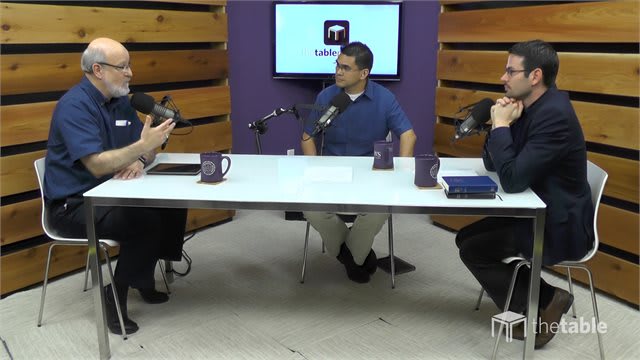 Dr. Bock and guests recording The Table podcast