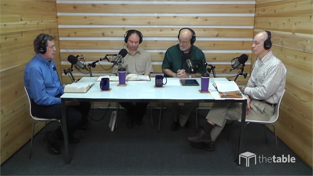 Dr. Bock and guests recording The Table podcast