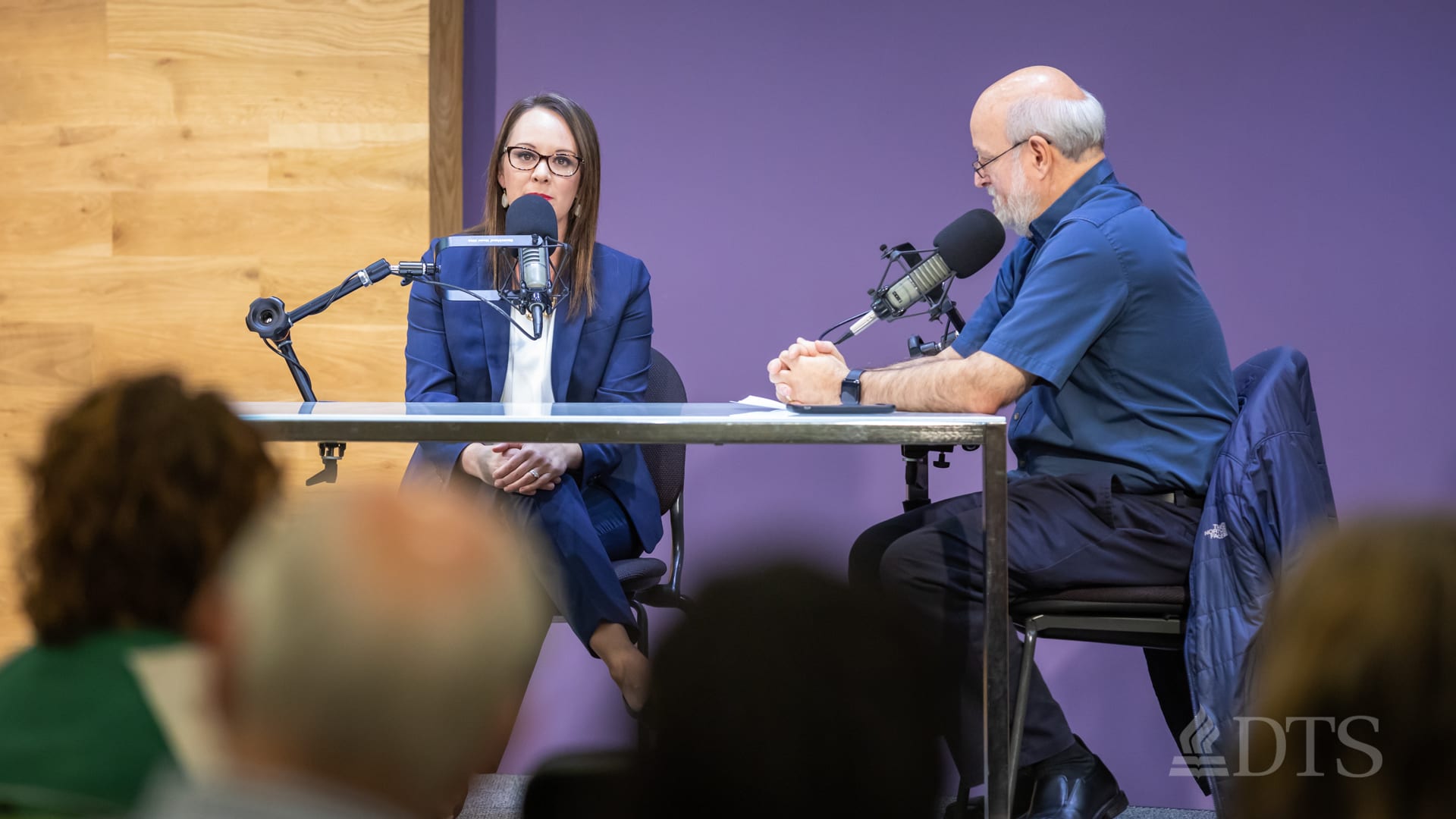 Dr. Bock and guest recording The Table podcast