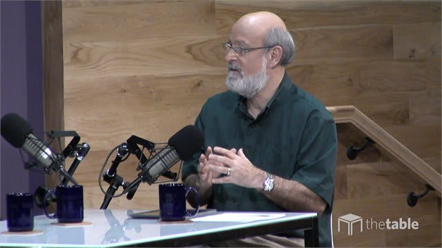 Dr. Bock recording The Table podcast