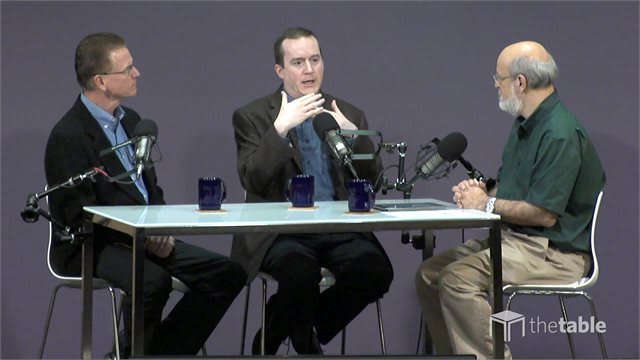 Dr. Bock and guests recording The Table podcast