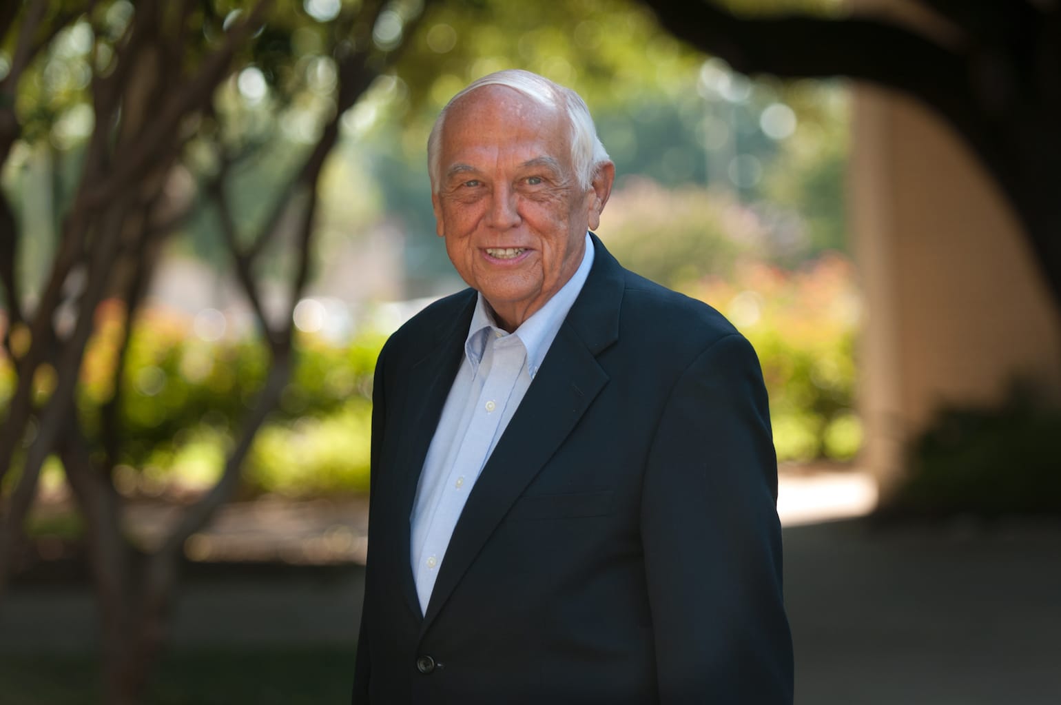 Ron Blue standing outside on DTS campus