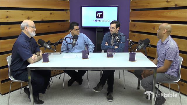 Dr. Bock and guests recording The Table podcast