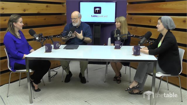 Dr. Bock and guests recording The Table podcast