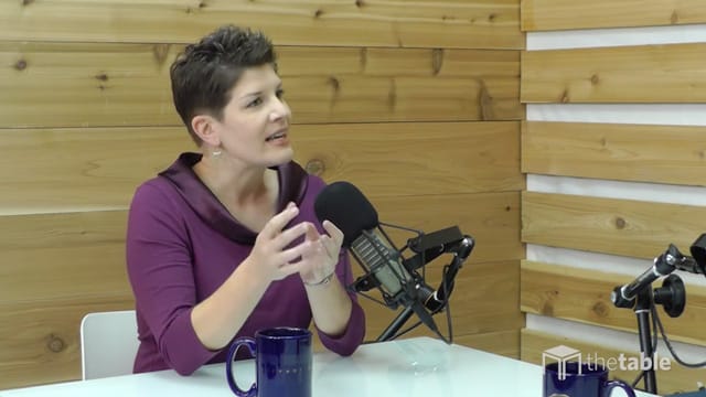 Guest speaker recording The Table podcast