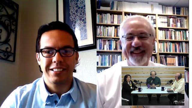 Dr. Bock and guests recording The Table podcast