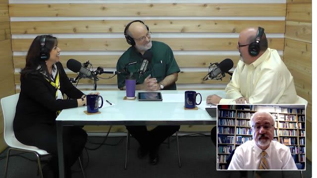 Dr. Bock and guests recording The Table podcast