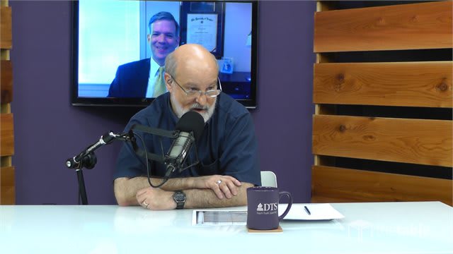 Dr. Bock recording The Table podcast
