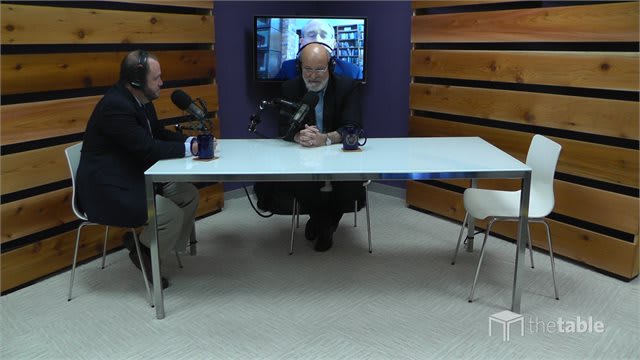 Dr. Bock and guest recording The Table podcast
