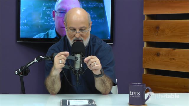 Dr. Bock recording The Table podcast