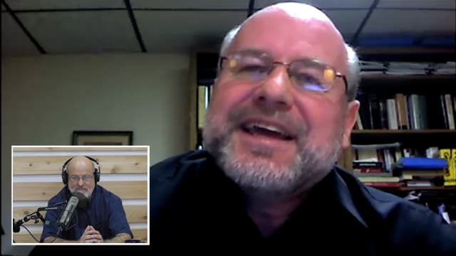Dr. Bock and guest recording The Table podcast