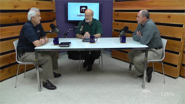 Dr. Bock and guests recording The Table podcast