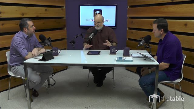 Dr. Bock and guests recording The Table podcast