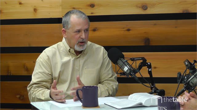 Dr. Kreider recording The Table podcast