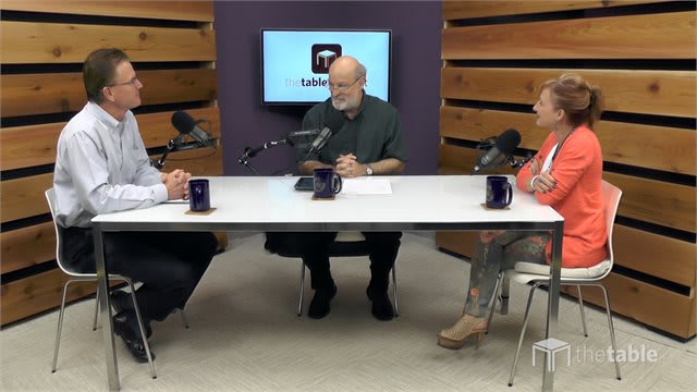 Dr. Bock and guests recording The Table podcast
