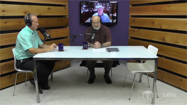 Dr. Bock and guests recording The Table podcast