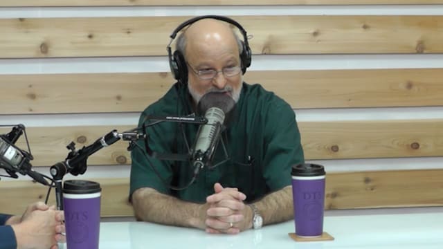 Dr. Bock recording The Table podcast