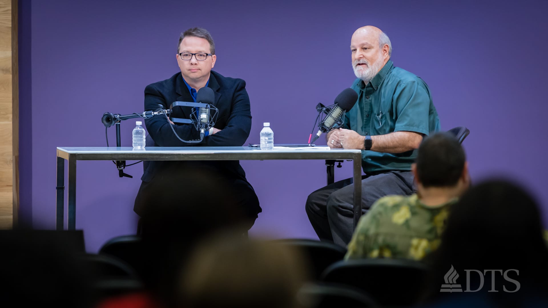 Dr. Bock and guest recording The Table podcast