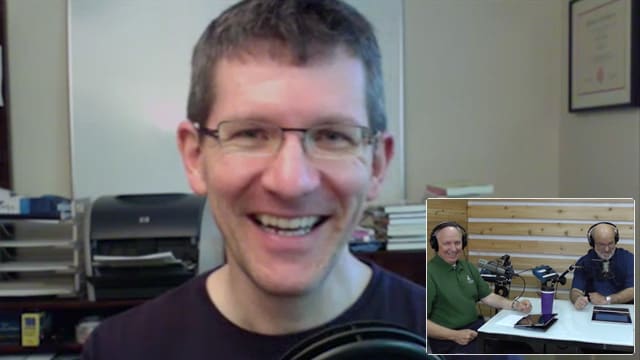 Dr. Bock and guests recording The Table podcast