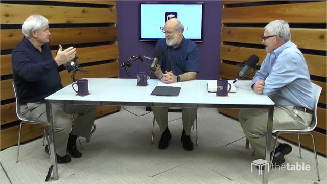 Dr. Bock and guests recording The Table podcast