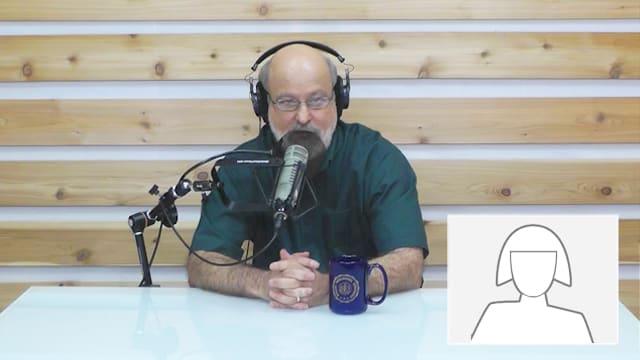 Dr. Bock recording The Table podcast