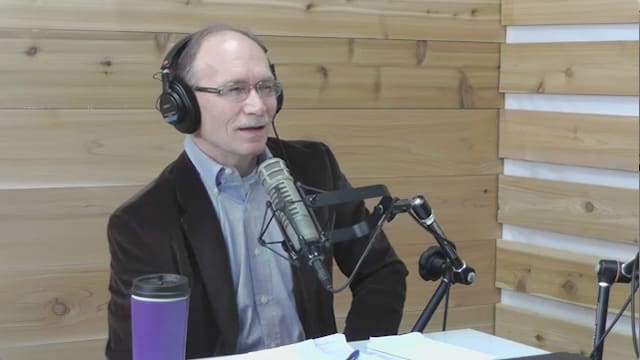 Dr. Horrell recording The Table podcast