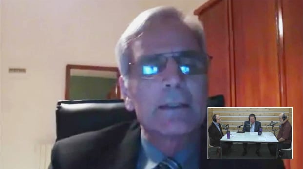 Dr. Bock and guests recording The Table podcast