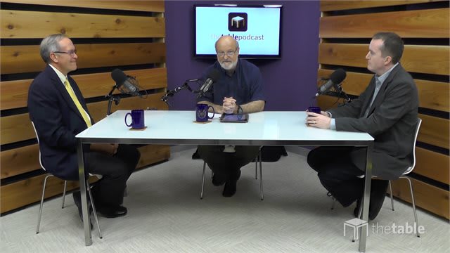 Dr. Bock and guests recording The Table podcast