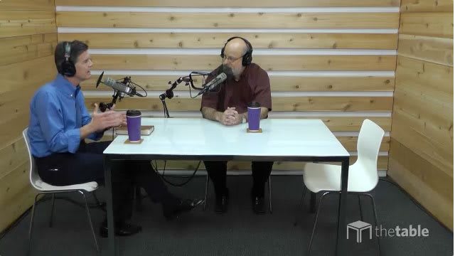 Dr. Bock and guest recording The Table podcast