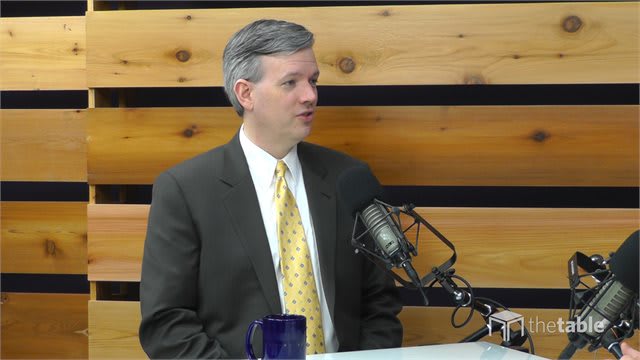 Guest speaker recording The Table podcast