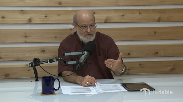 Dr. Bock recording The Table podcast
