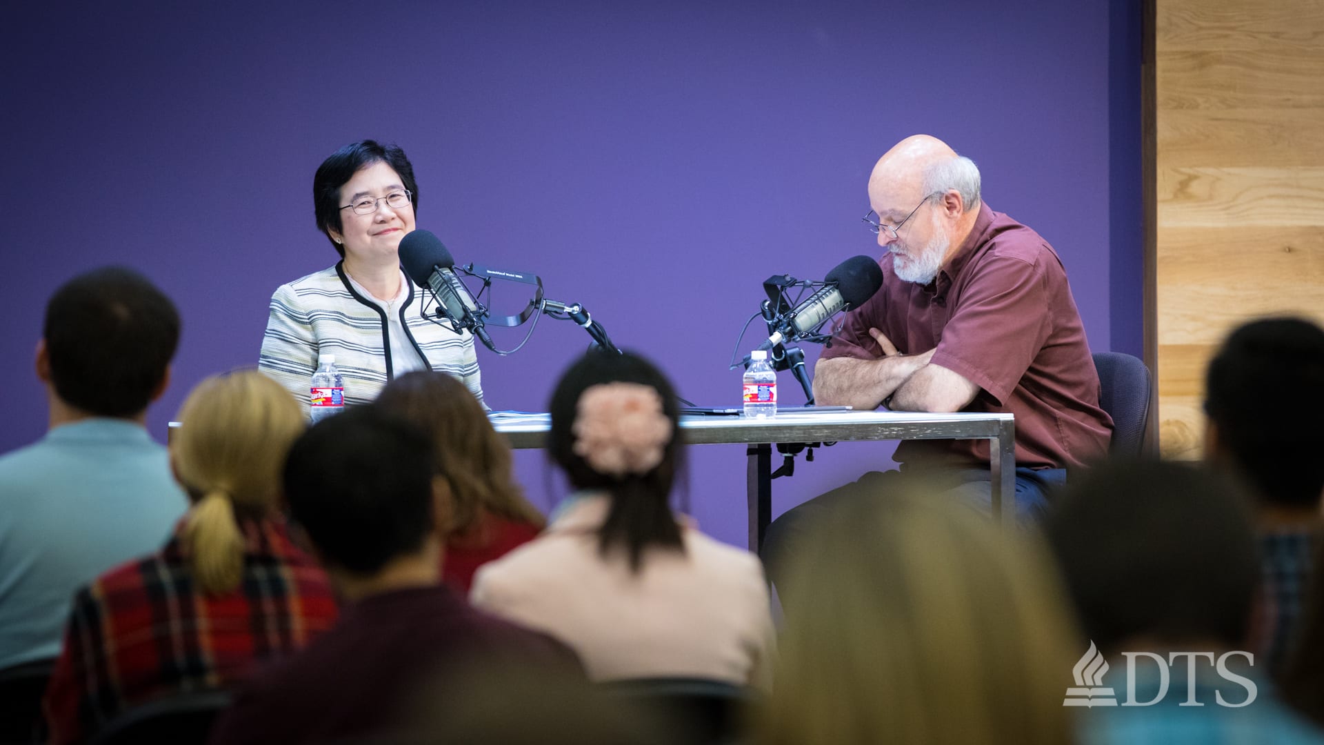 Dr. Bock and guest recording The Table podcast